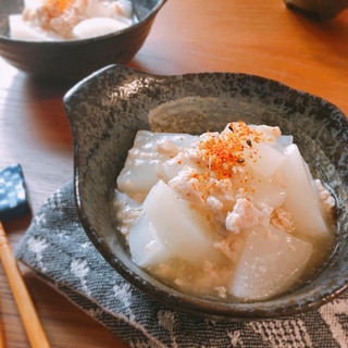 白だしで染み旨♡大根と鶏そぼろのとろみ煮